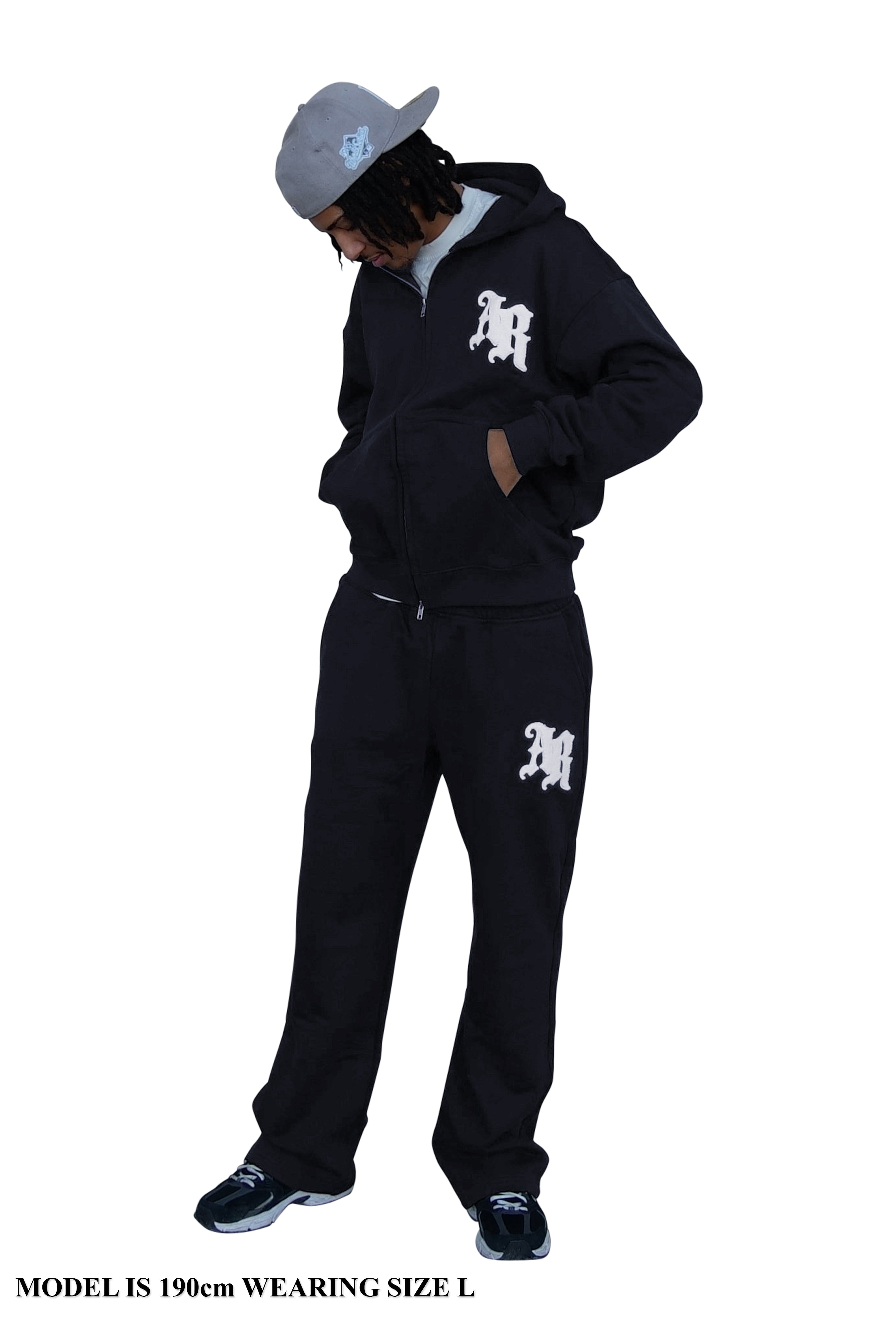 Amiro Black Zip-Hoddie